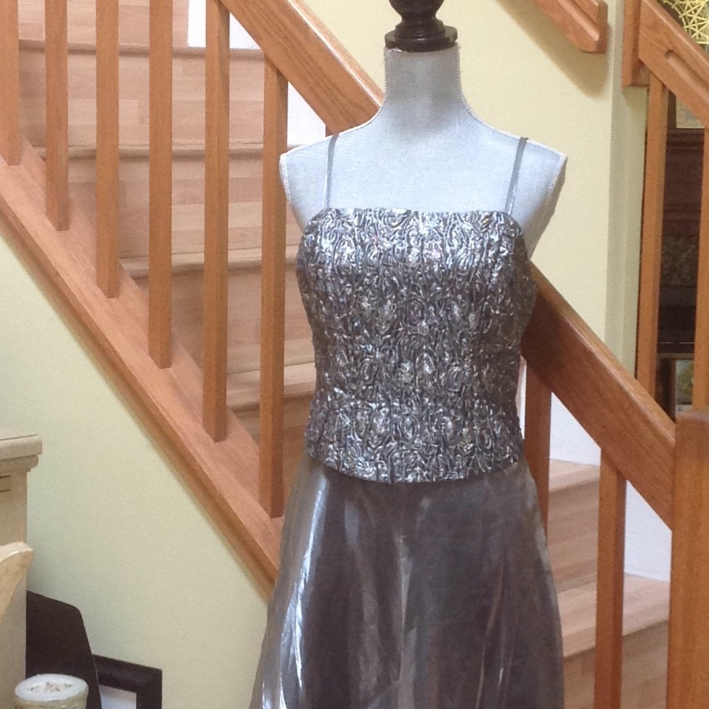 CAPARI dress , new , grey, silver , maxi - Picture 3 of 6